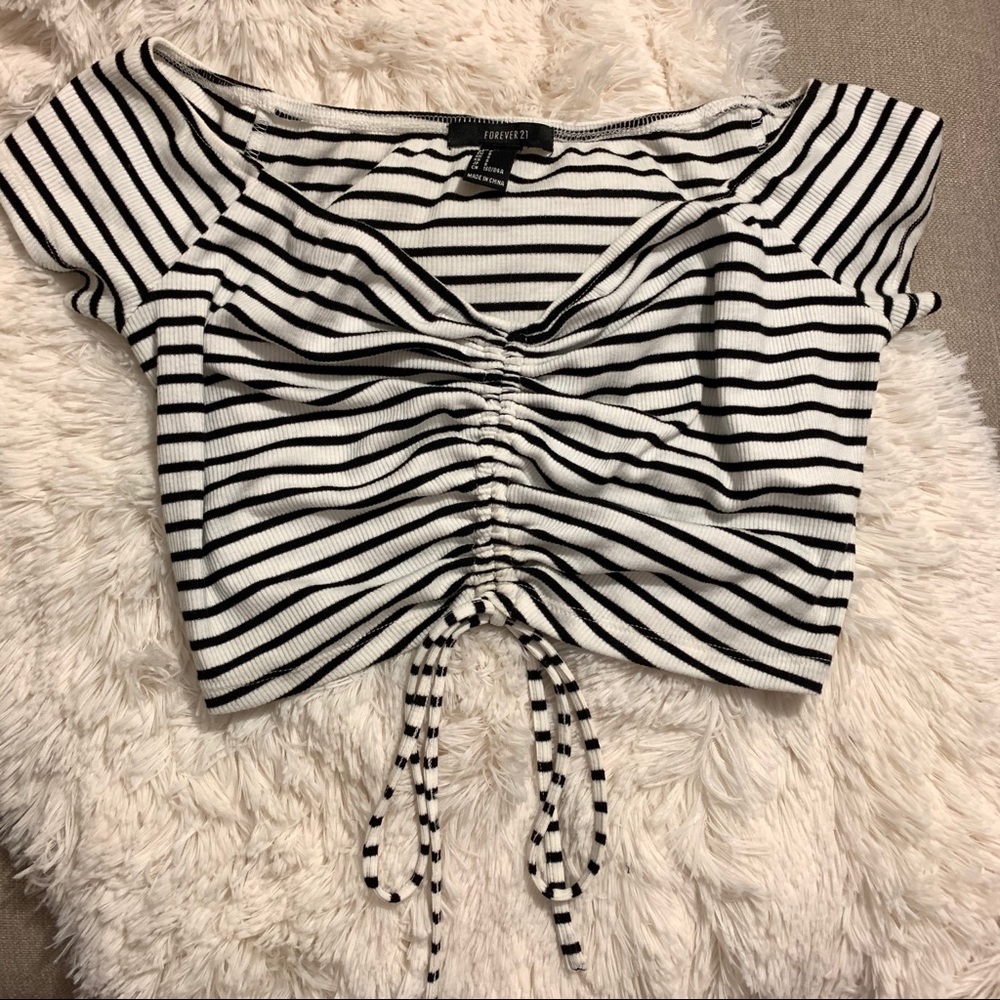 Forever21 Striped Crop Top